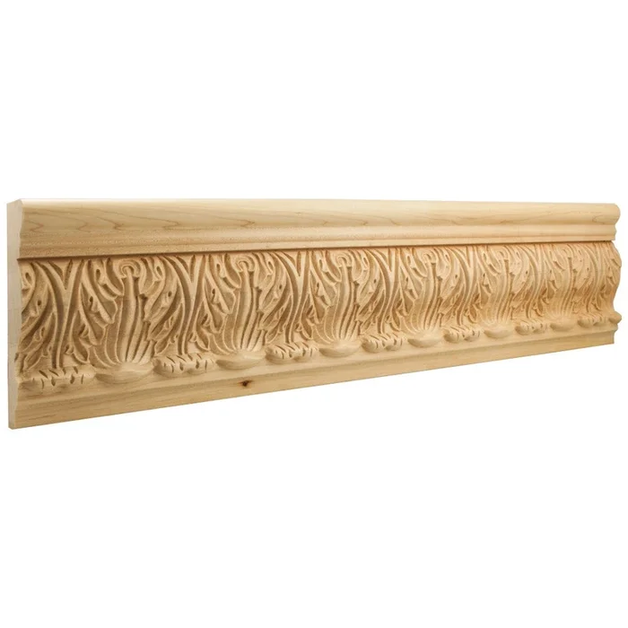 1-1/4 ” D x 5-3/4 ” H Basswood Acanthus Hand Carved Moulding