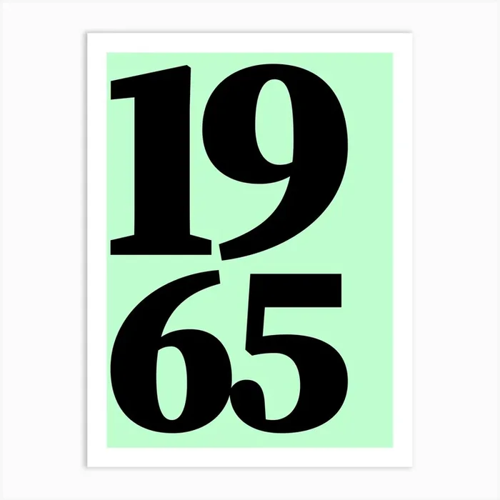 1965 Typography Date Year Word Art Print by BEHUGNE