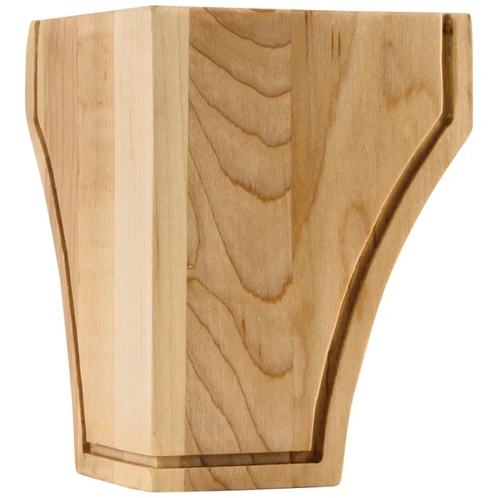 3-1/2 ” W x 3-1/2 ” D x 4-1/2 ” H White Oak Triangular Mission Bun Foot