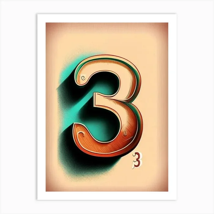31, Number, Education Retro Drawing 1 Art PrintAA by Artful ABCs