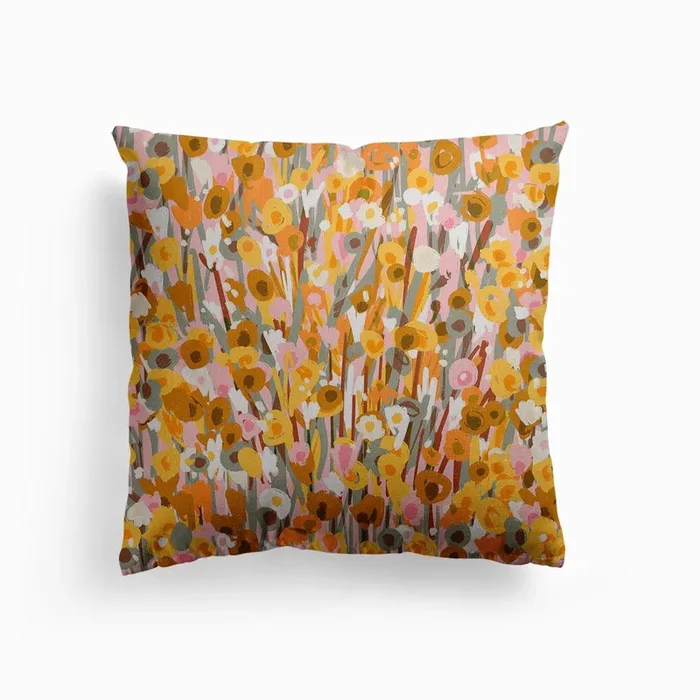 70s Vintage Floral Canvas Cushion by Charly Clements
