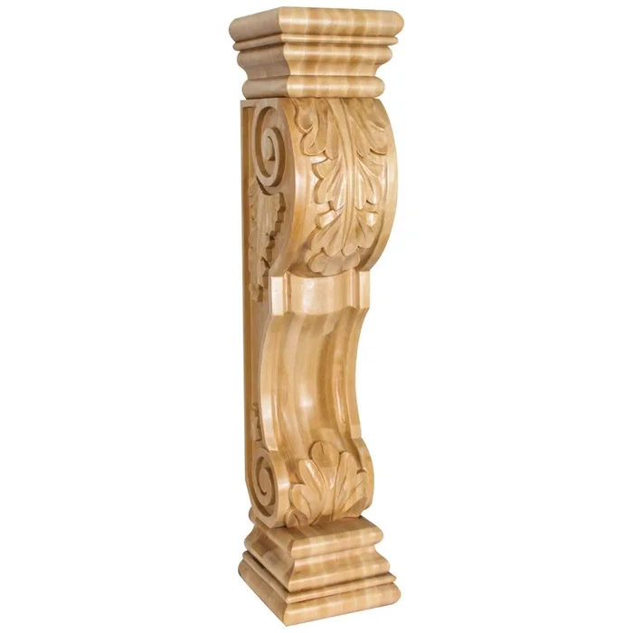 8 ” W x 8 ” D x 36 ” H Alder Acanthus Fireplace Corbel