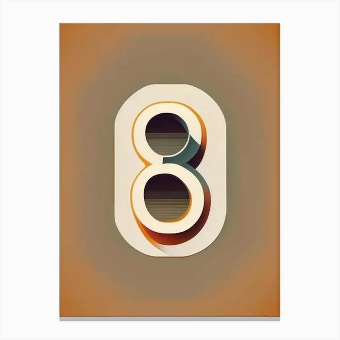 8, Number, Education Retro Minimal Canvas PrintAA by Artful ABCs