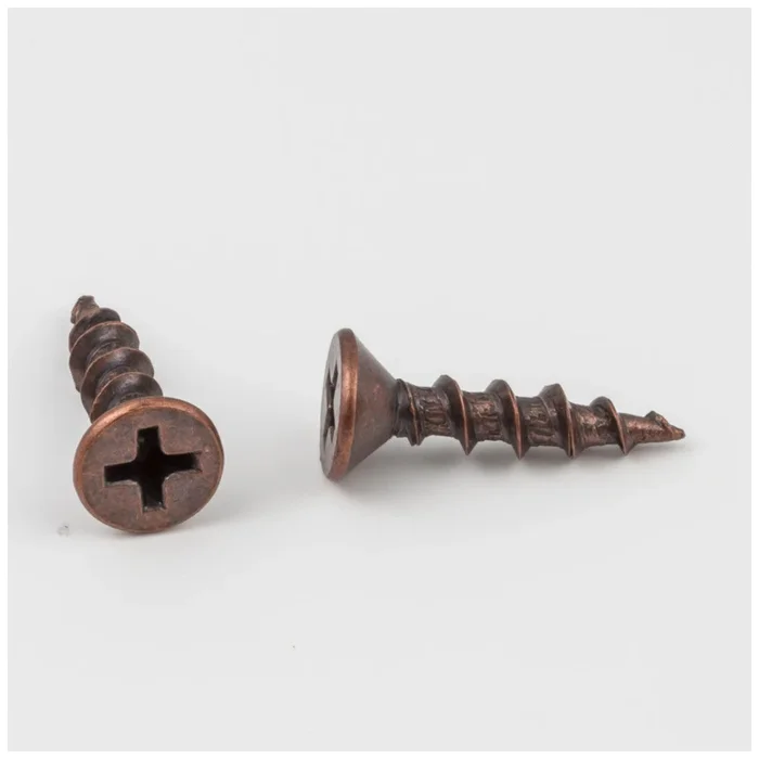 #8 x 3/4 ” Dark Antique Copper Machined Phillips Drive Coarse Thread Flat Head Screw Sold by the Box. Order 3 for a Box of 3,000 Screws