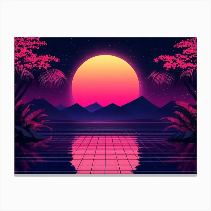 80’S Retro Background Canvas Print by AnikArts