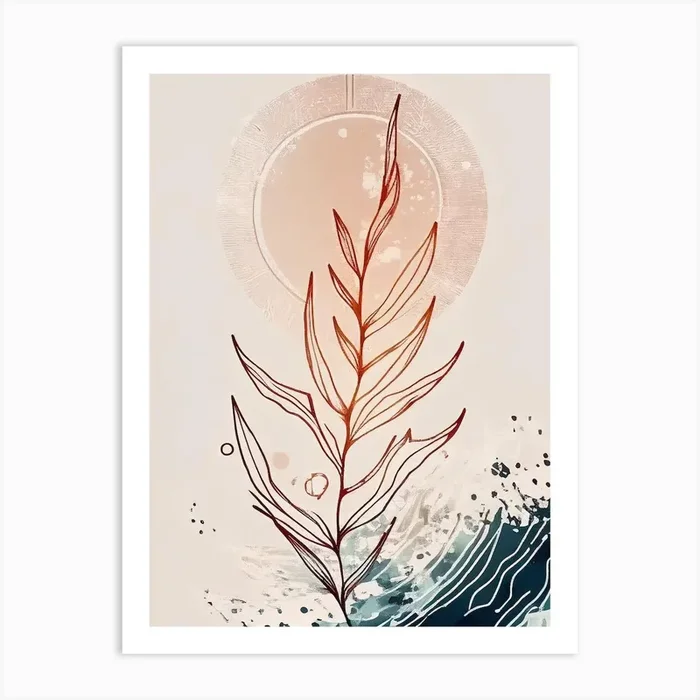 – Abstract Minimal Boho Beach 1 Art Print by Beach Bliss Brushworks