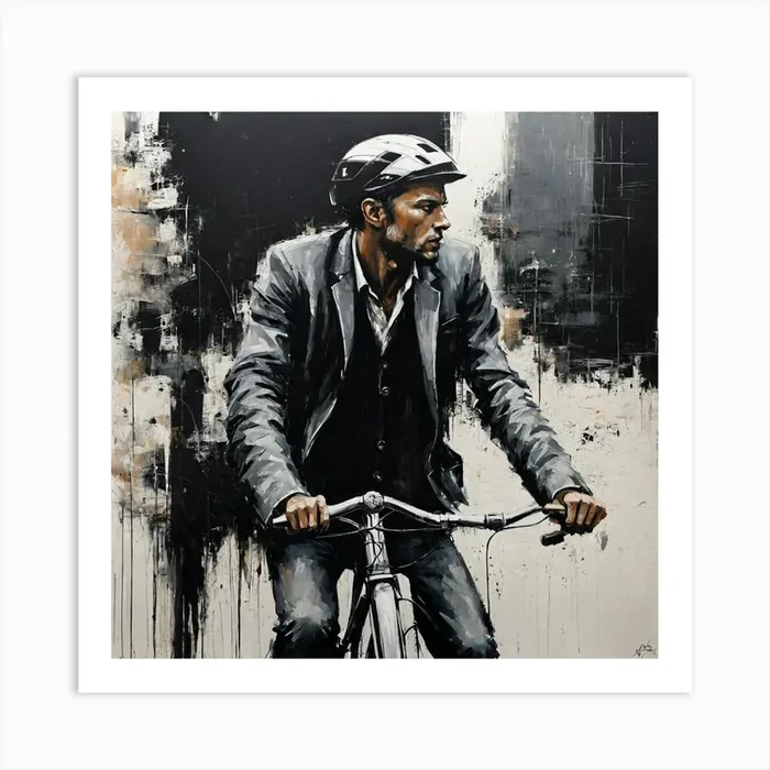 ‘Bicyclist’ Art Print by Rafael Barroso