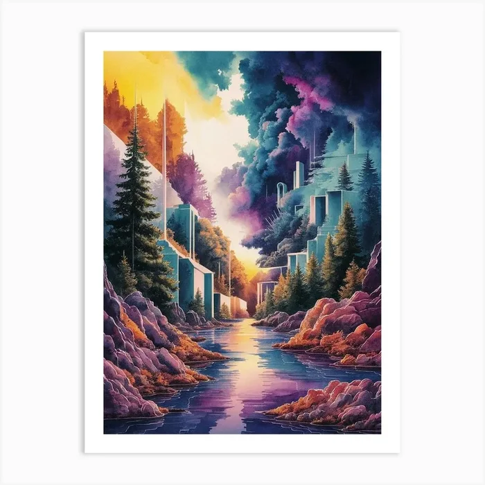 ‘River Of Dreams’ Art Print by AnikArts