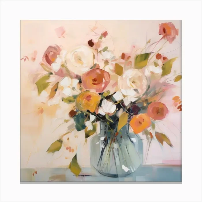 ‘Roses In A Vase’ Canvas PrintA by Aidyrose