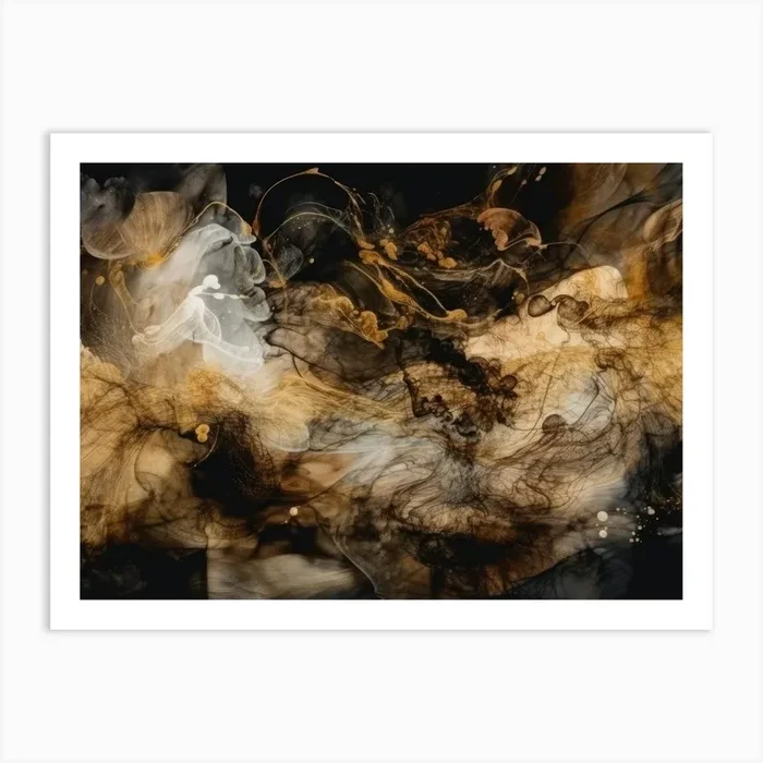 ‘Smoke’ Marble Art Print by Artsy Bessy