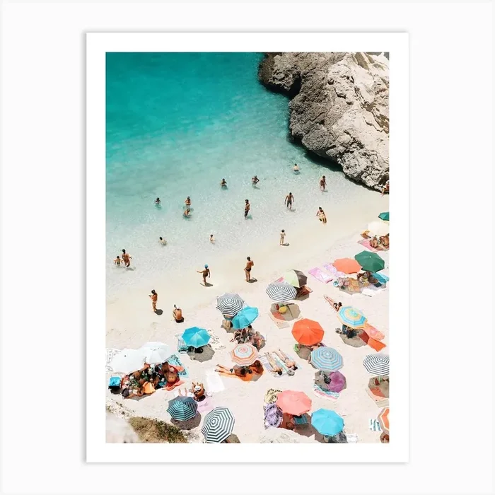 A Day At The Beach Art Print by Gal Design