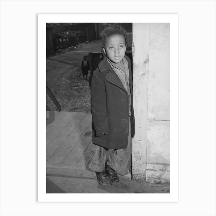A Girl Standing In Doorway, Family Is On Relief, Chicago, Illinois By Russell Lee Art Print by Fy! Classic Art Prints and Posters
