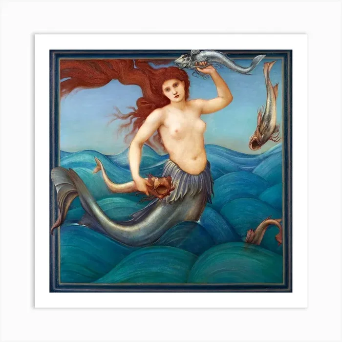 A Sea Nymph, Edward Burne–Jones Art Print by Fy! Classic Art Prints and Posters