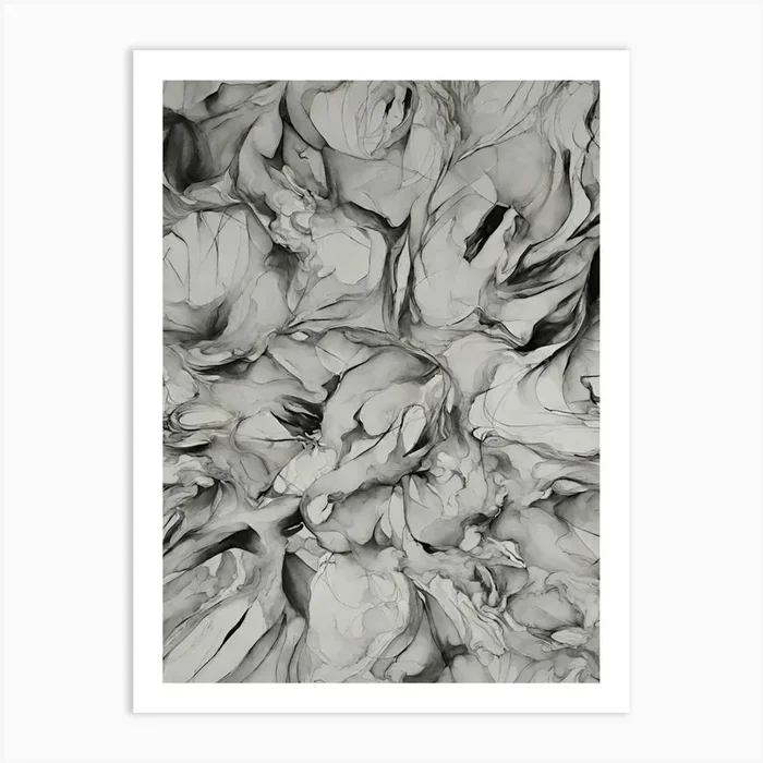 Abstract Black And White Painting Art Print by limami