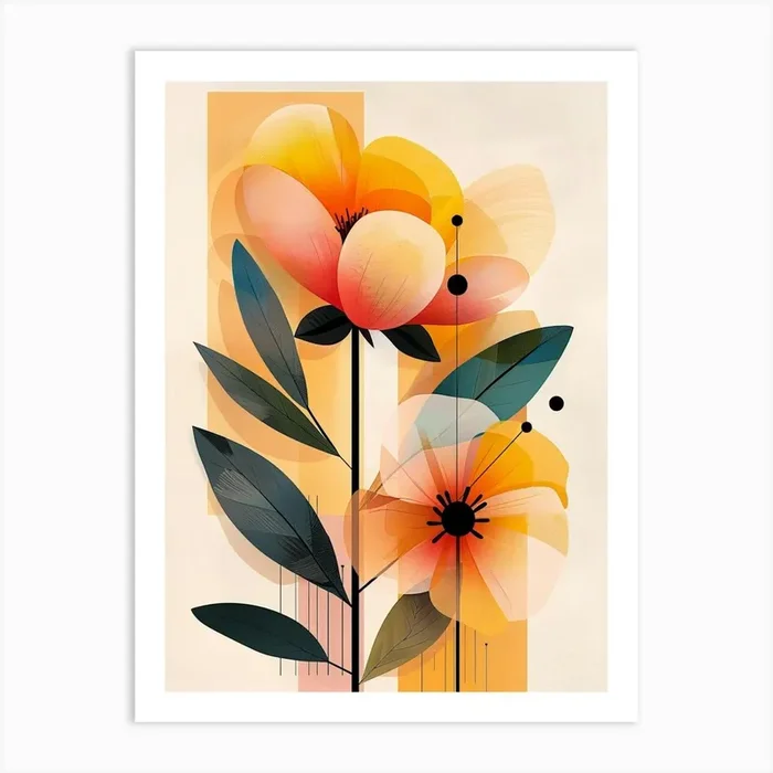 Abstract Floral Painting 1 Art Print by Amanda Moore