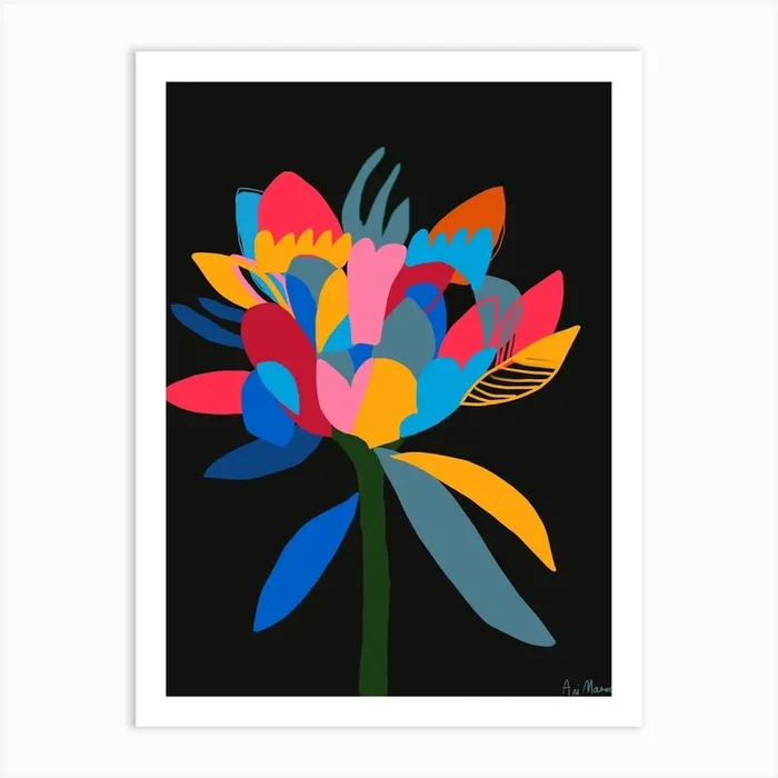 Abstract Flower Art Print by AniManoo