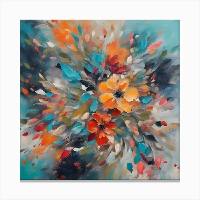 Abstract Flower Painting Canvas Print by Hassan Rehman
