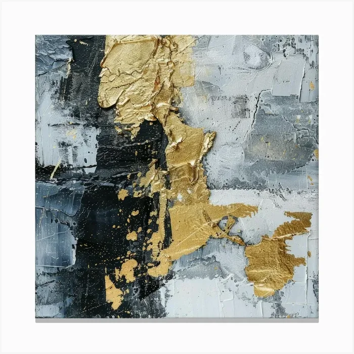 Abstract Gold Painting 1 Canvas Print by Moving Clouds Art