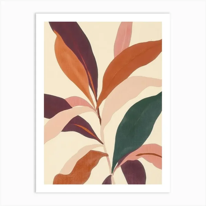 Abstract Leaf Painting Art Print by Melloi Art Prints