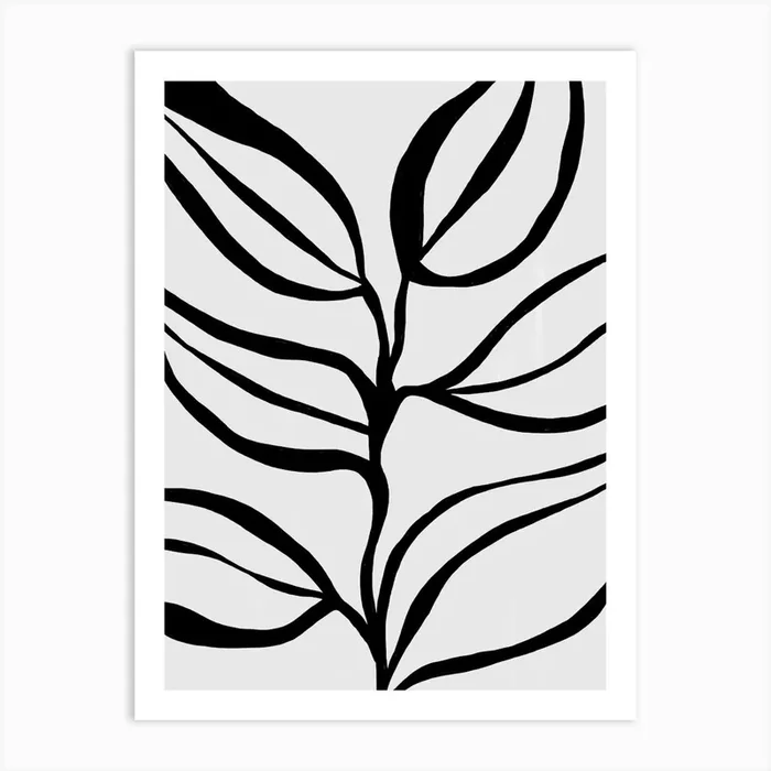 Abstract Leaves On A Branch Art Print by Palmito