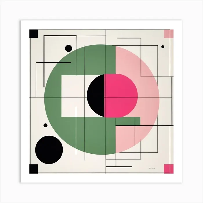 Abstract Painting – Green and Pink Art Print by Lacaim