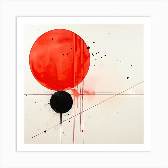 Abstract Painting Red Bubble Art Print by Fotkrat