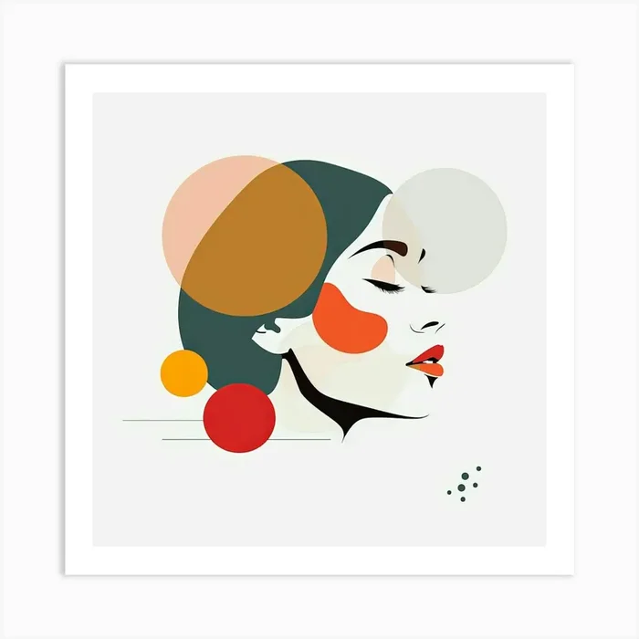 Abstract Portrait Of A Woman Art Print by Fotkrat