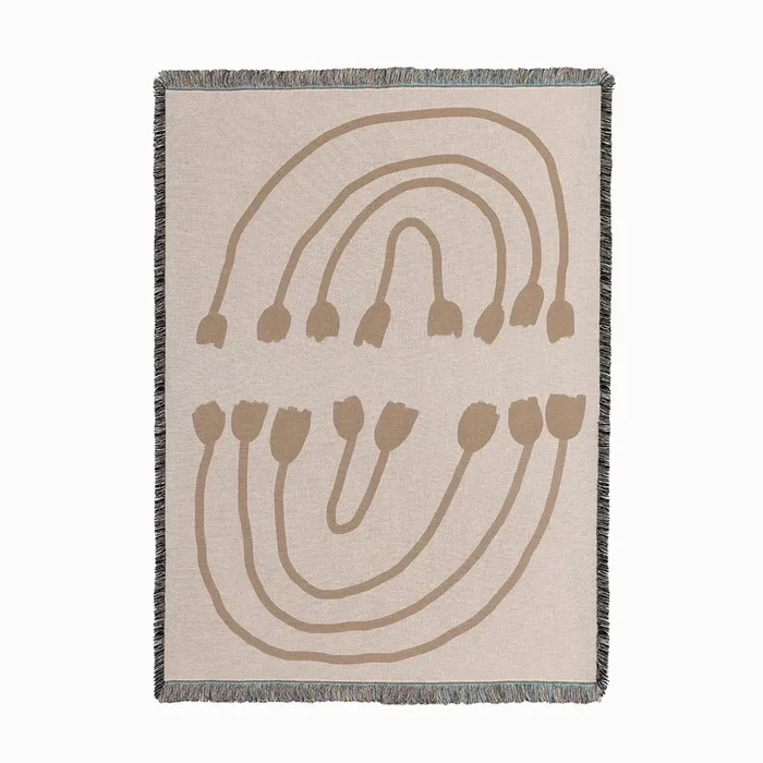 Abstract Tassels Woven Throw by Forn Studio