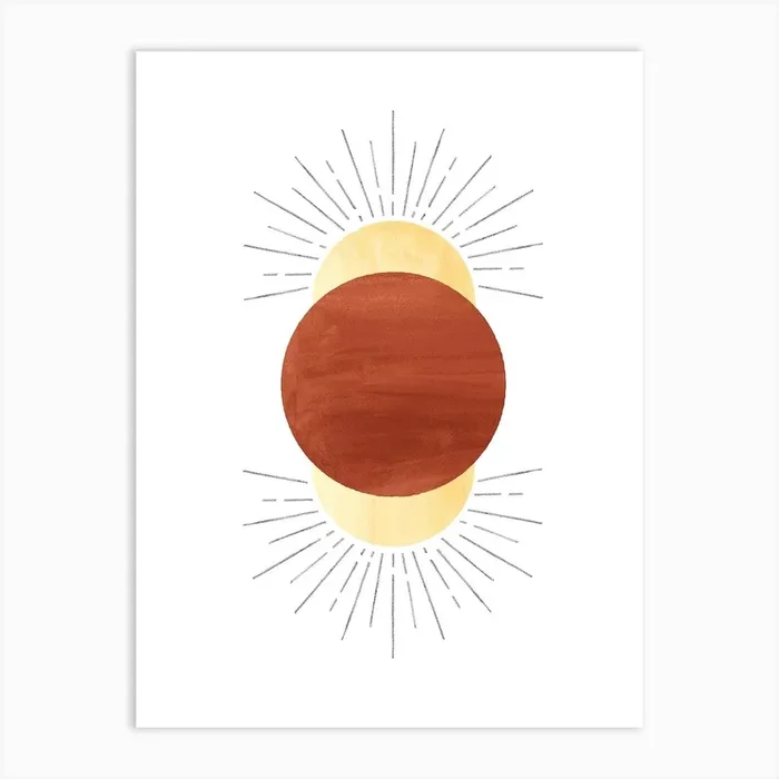 Abstract terracotta sun Art Print by Whale’s Way