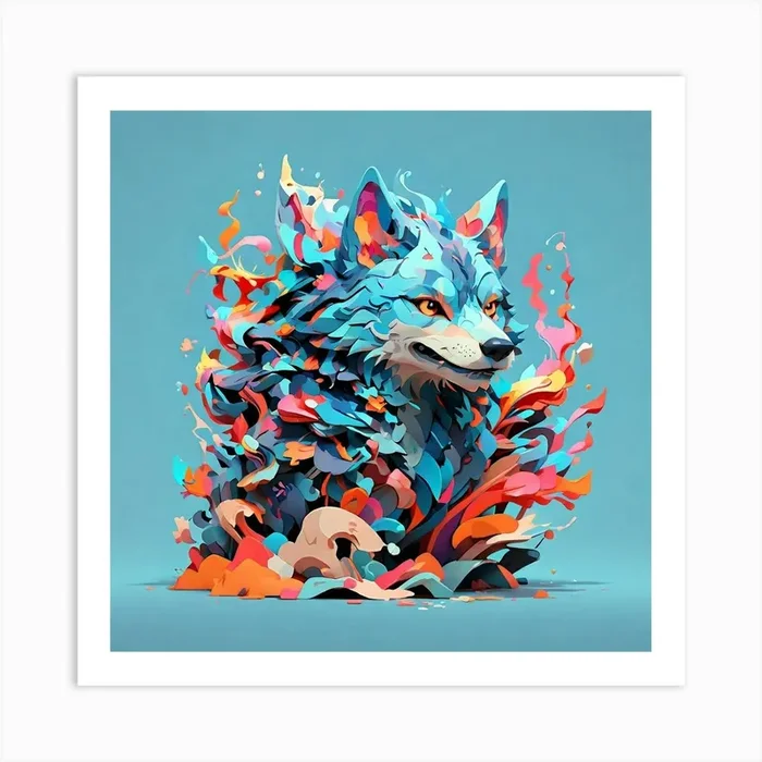 Abstract Wolf Art Print by Fekra4U