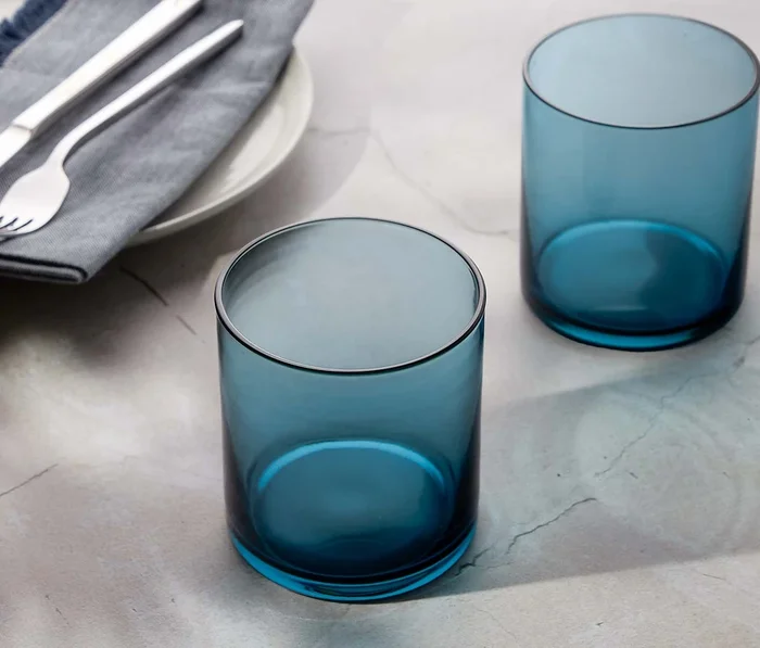 Acopa Pangea Cerulean Blue Low Tumbler Glass Sets