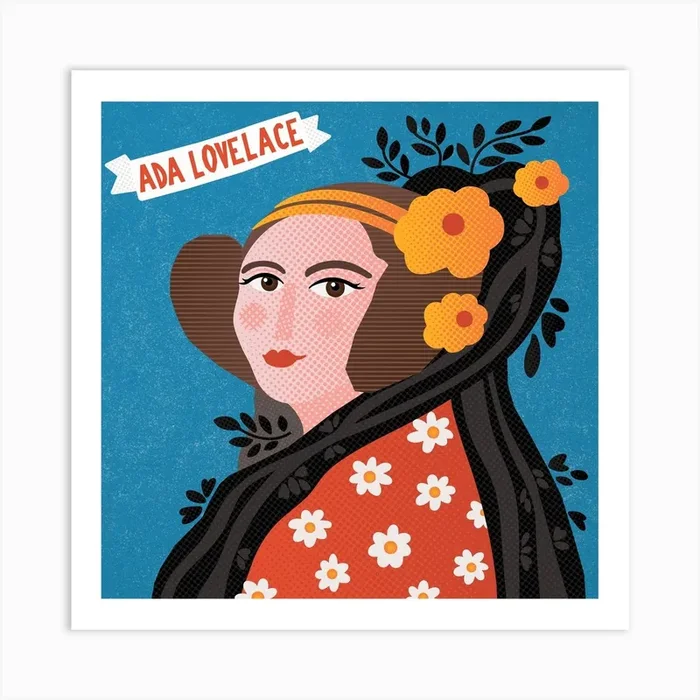 Ada Lovelace Square Art Print by Cheryl Windsor