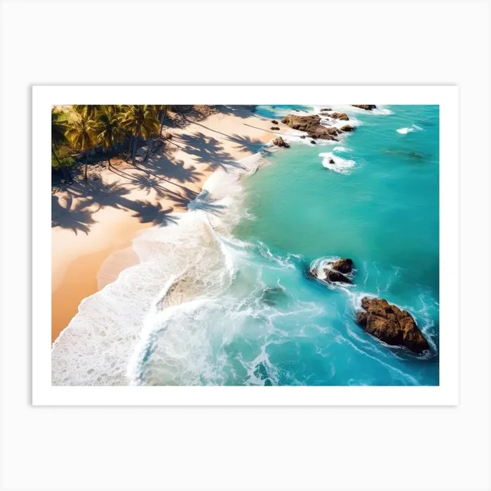 Aerial View Of A Beach 2 Art Print by Fotkrat