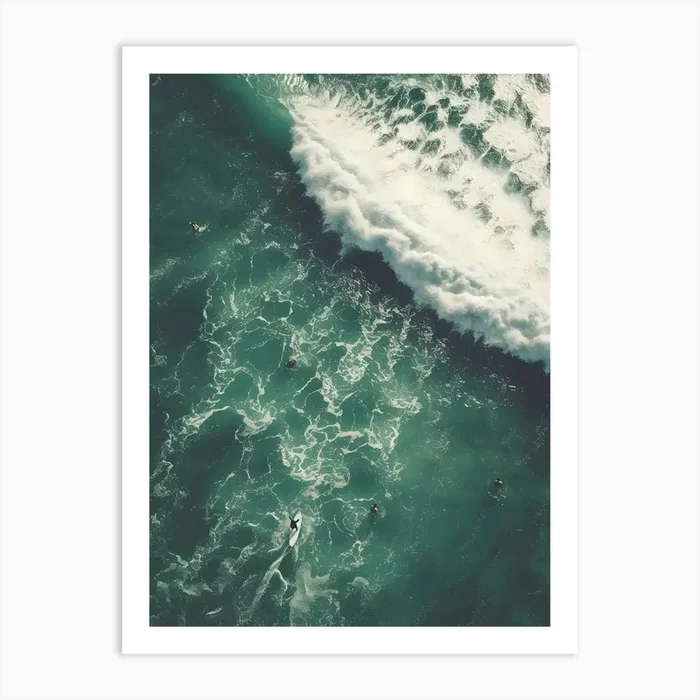 Aerial View Of Surfers In The Ocean 1 Art PrintA by ArtMart