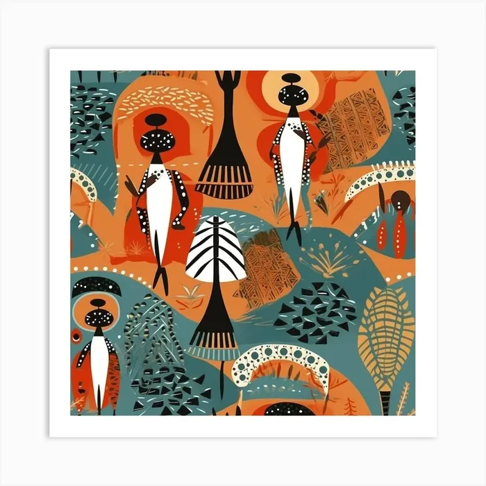 African Pattern Art PrintB by BEATY