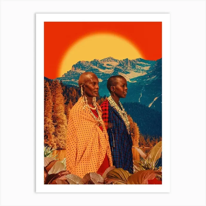 Afrofuturism Tribe Nature Landscape Art Print by Cosmo Zach