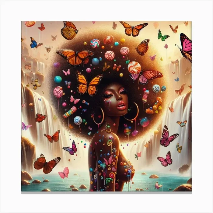 AfroQueen Canvas PrintVV by Vee Vivacious