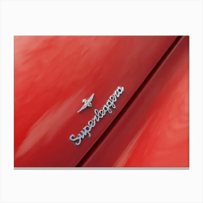 Alfa Romeo Superleggera Badge Red Canvas Print by Flo Smith