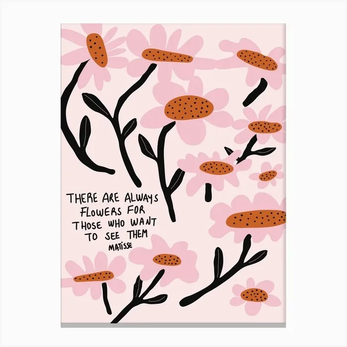 Always Flowers Pink Canvas Print by Ani Vidotto