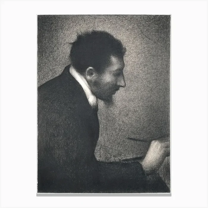 Aman Jean, Portrait Of Edmond Francois Aman Jean, Georges Seurat Canvas Print by Fy! Classic Art Prints and Posters