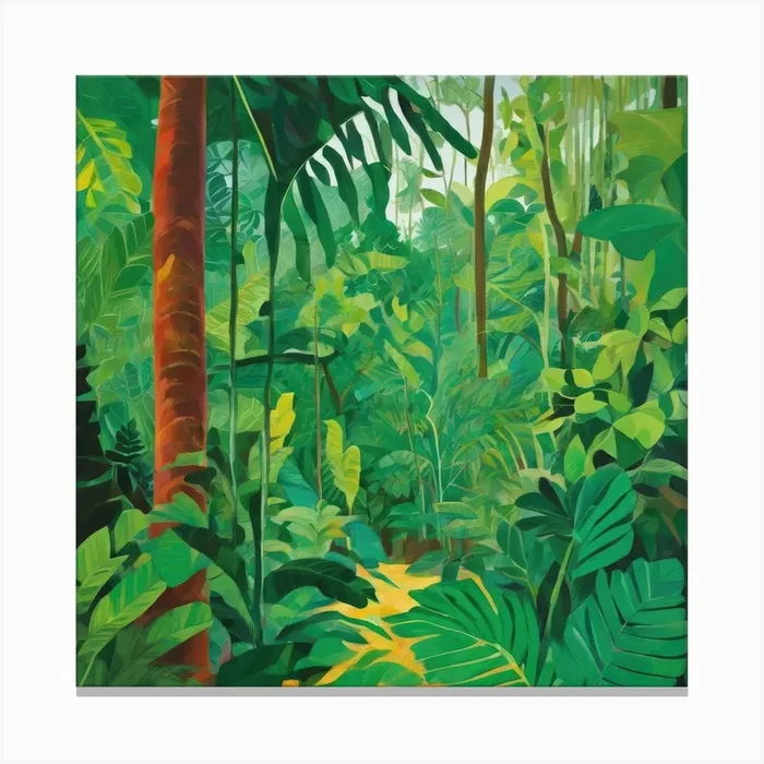 Amazon Rain Forest Series in Style of David Hockney 2 Canvas Print by David Miller