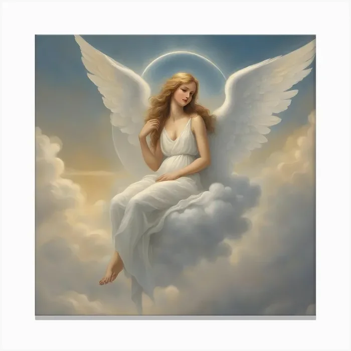Angel In The Clouds 2 Canvas Print by Hassan Rehman