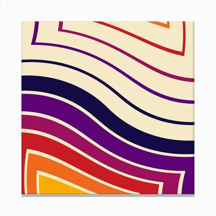 Angles Design Pattern Retro Canvas Print by Etnousta