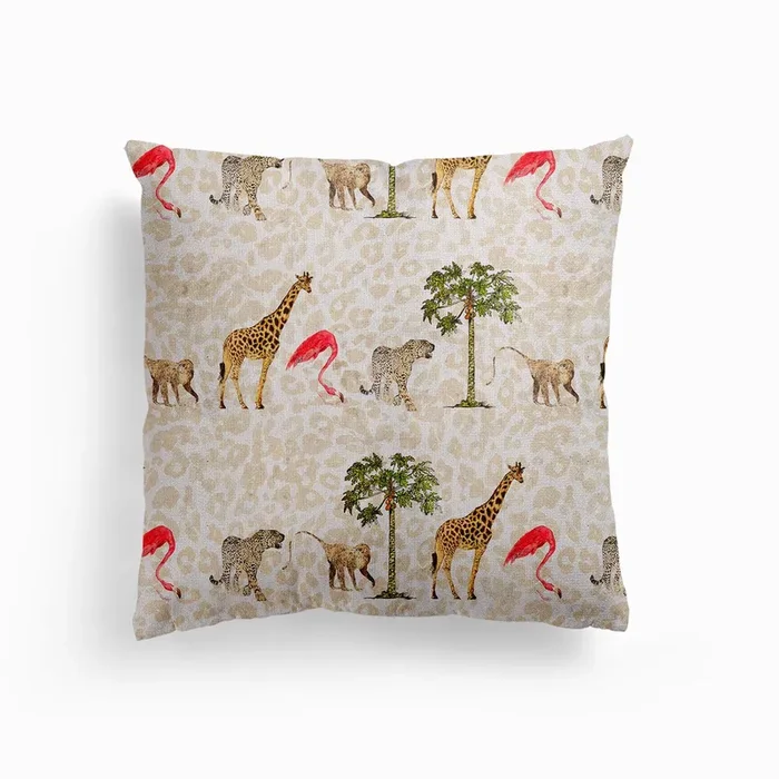 Animal March Canvas Cushion by Jessica Russell Flint Design