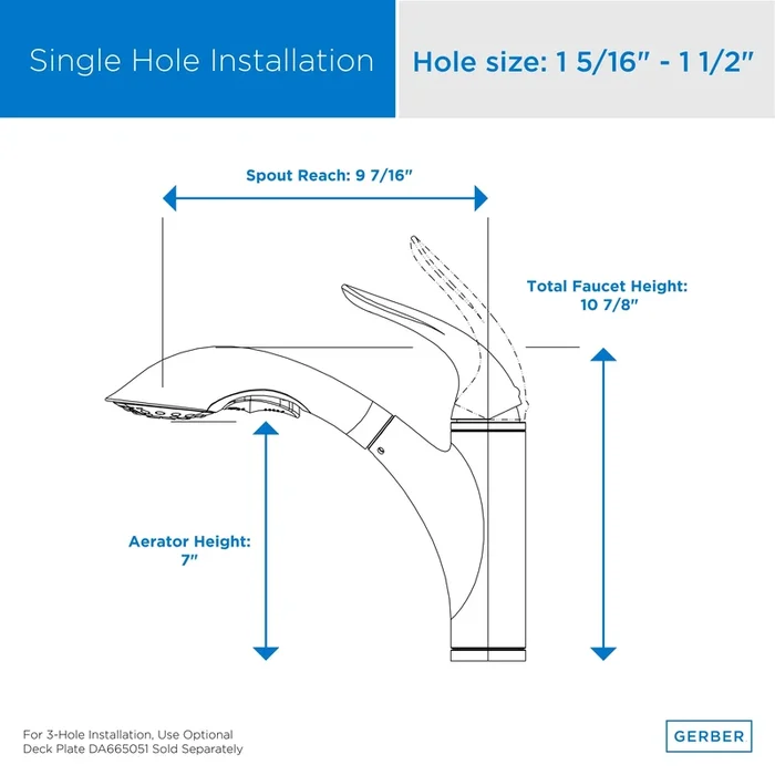 Antioch® Single Handle Pull-Out Kitchen Faucet