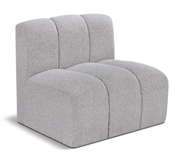 Arc Boucle Fabric Upholstered Straight Modular Chair