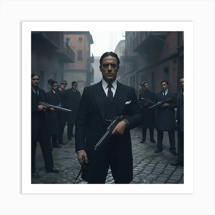 Armadiler Mafia Boss Standing In The Middle Of A Street Dark At 0344804b 5f8e 4326 Bdae 47576cee47a7 Art PrintA by Armadiler