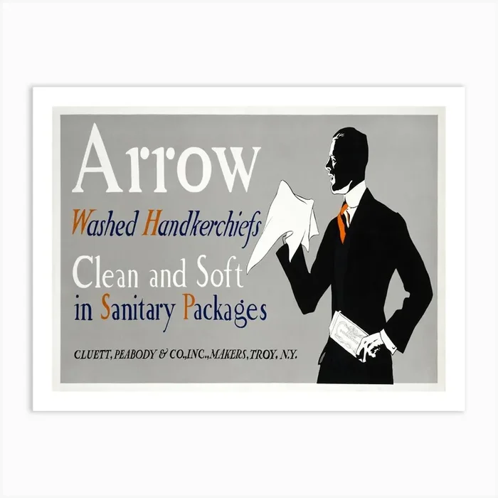 Arrow Washed Handkerchiefs, Edward Penfield Art Print by Fy! Classic Art Prints and Posters