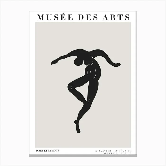 Art Museum Brown & Black 3 Canvas Print by Girl Visual
