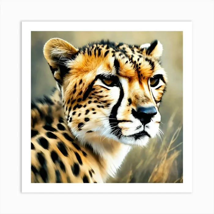 Artistic Picture Of A Cheetah (6) Art Print by Ethel